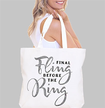 Final Fling Before The Ring Large Canvas Tote