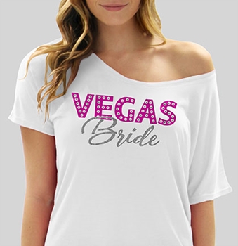 Vegas Bride Flowy Tee | Bridal T-shirts | RhinestoneSash.com