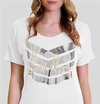 Silver Chevron Bride Flowy Tee | Bride Tribe T-Shirts