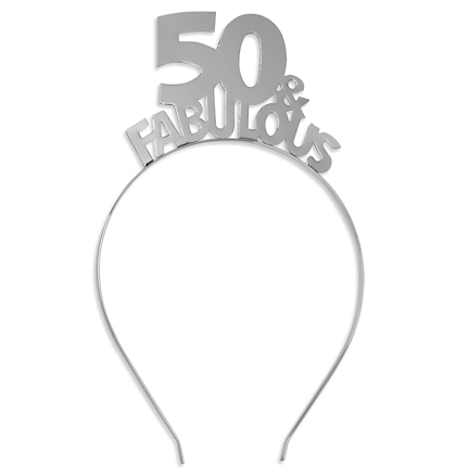 50 & Fabulous Silver Headband
