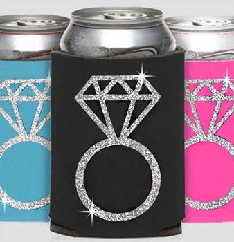Silver Glitter Ring Can Cooler