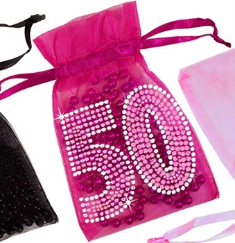 Pink Gem 50 Organza Favor Bag