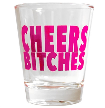 Cheers Bitches Shot Glass | Bridal Party Favors | RhinestoneSash.com