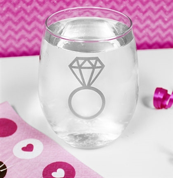 "Silver Ring" Stemless Wine Glass | Bridal Party Favors | RhinestoneSash.com