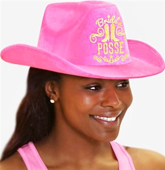 Bride's Posse Western Electric Pink Hat
