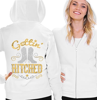 Gettin Hitched Gold & Silver Foil Fleece Hoodie