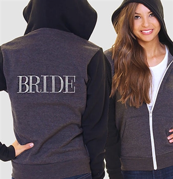Bride Modern Fleece Hoodie: Charcoal/Black