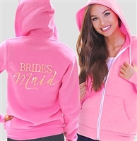 Bridesmaid Modern Fleece Hoodie:  Electric Pink