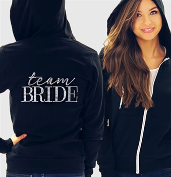 Team Bride Modern Fleece Hoodie: Black