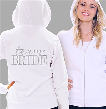 Team Bride Modern Fleece Hoodie: White