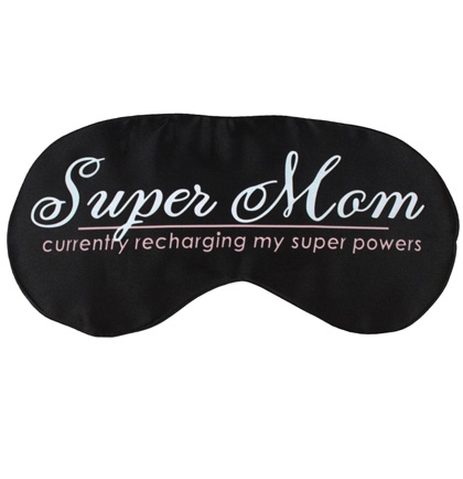 Super Mom Black with White Piping Sleep Mask