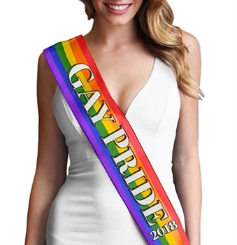Gay Pride 2018 Glitter Rainbow Sash