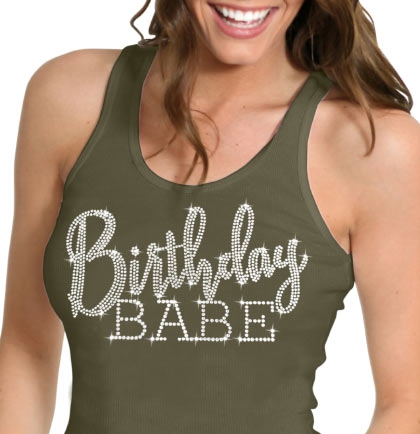Birthday Babe Tank Top | Birthday Tank Tops | RhinestoneSash.com