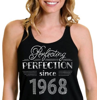 Perfecting Perfection Since 1968 Flowy Racerback Tank Top | 50th Birthday Tank Top