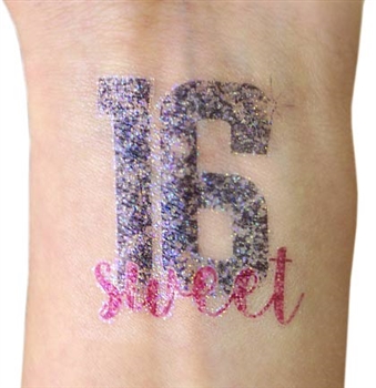 Sweet 16 Temporary Tattoo