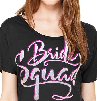 Bride Squad Flowy Tee | Bridal T-shirts | RhinestoneSash.com