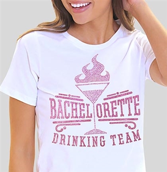 Pink Bachelorette Drinking Team T-Shirt