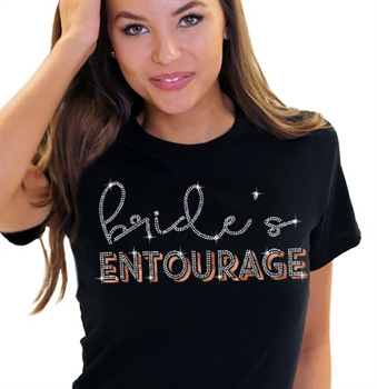 Bride's Entourage Rhinestone & Rose Gold T-Shirt | Bridal T-shirts | RhinestoneSash.com