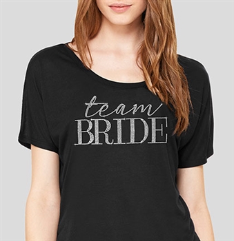 Team Bride Modern Flowy T-Shirt: Black
