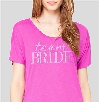 Team Bride Modern Flowy T-Shirt: Magenta