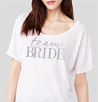 Team Bride Modern Flowy T-Shirt: Sheer White