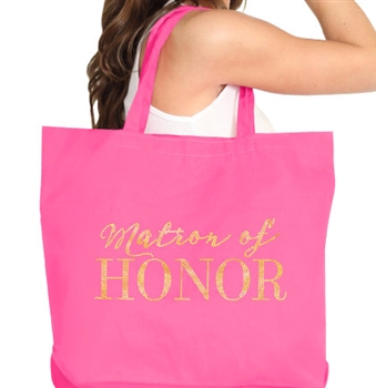 Matron of Honor Gold Large Canvas Tote