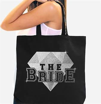 Sporty 'The Bride' Glitter Large Canvas Tote