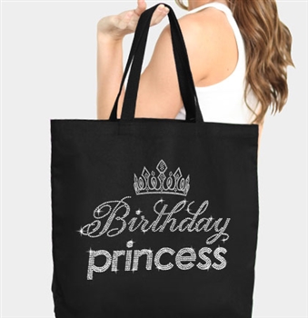 Birthday Princess Glitter Tiara Tote Bag