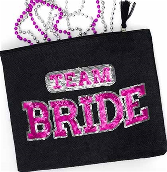 Sporty Team Bride Black Zipper Pouch