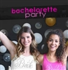 Bachelorette Party Black Satin Banner| Bridal Decorations | RhinestoneSash.com