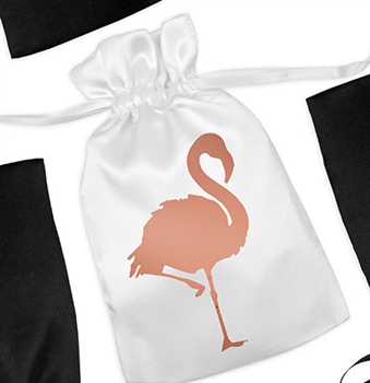 Flamingo Satin Favor Bag