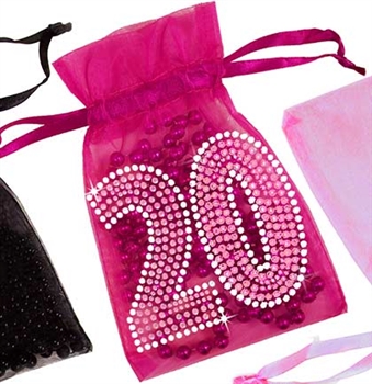 Pink Gem 20 Organza Favor Bag