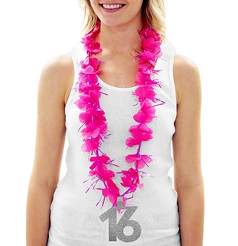16 Pink Lei| RhinestoneSash.com