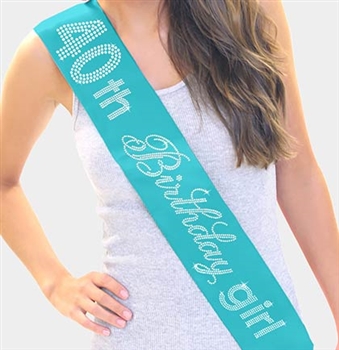 40th Birthday Girl Rhinestone Sash