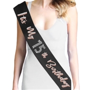 Happy Birthday Sash for Sweet 16 18th 21st 25th 30th 40th 50th or Any Other Bday Party CORRURE 'Birthday Girl' Sash Glitter with Black Foil Silver Glitter Birthday Sash for Women