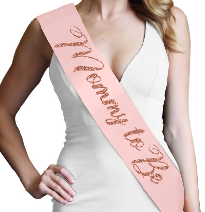 Mommy To Be Rose Gold Glitter Sash