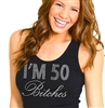 "I'm 50 Bitches!" Rhinestone Tank Top | Birthday Tank Tops | RhinestoneSash.com