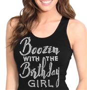 Boozin With The Birthday Girl Tank Top | Birthday Tank Tops | RhinestoneSash.com