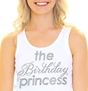 "The Birthday Princess" Rhinestone Tank | Birthday Tank Tops | RhinestoneSash.com
