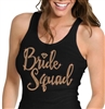 Bride Squad w/Diamond Rose Gold Rhinestud Tank