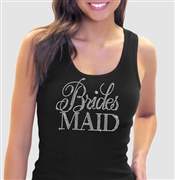 Flirty Bridesmaid Black Rhinestone Tank Top
