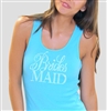 Flirty Bridesmaid Turquoise Rhinestone Tank Top