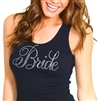 Black Flirty Bride Rhinestone Tank Top