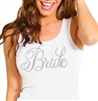 White Flirty Bride Rhinestone Tank Top