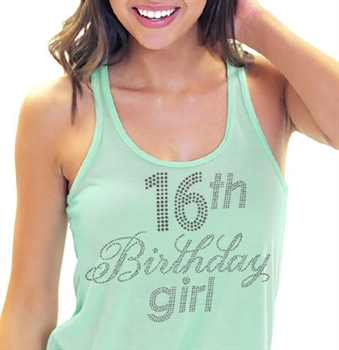16th Birthday Girl Flowy Racerback Tank Top