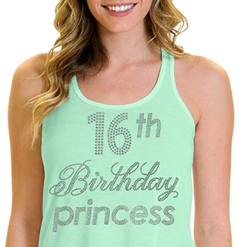 16th Birthday Princess Flowy Racerback Tank Top