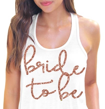 Bride to Be Rose Gold Flowy Racerback Tank