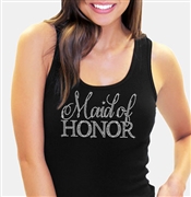 Maid of Honor/Matron of Honor Rhinestone Tank Top in Black | RhinestoneSash.com