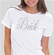 Flirty "Bride" Rhinestone Tee | Bridal T-shirts | RhinestoneSash.com