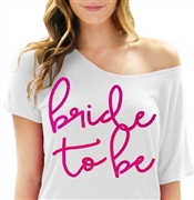 Bride To Be Pink Foil Flowy T-Shirt | Bridal T-shirts | RhinestoneSash.com